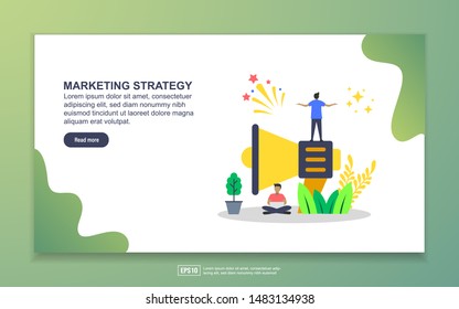 Landing page template of marketing strategy. Modern flat design concept of web page design for website and mobile website. Easy to edit and customize.