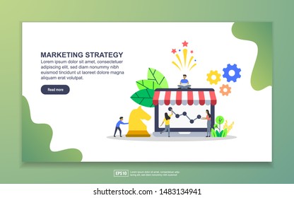 Landing page template of marketing strategy. Modern flat design concept of web page design for website and mobile website. Easy to edit and customize.