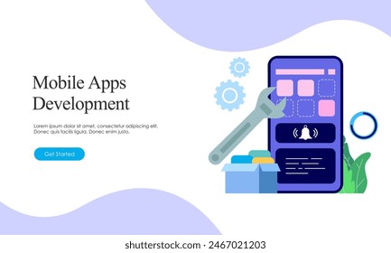 Landing page template for mobile app development