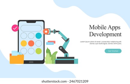 Landing page template for mobile app development