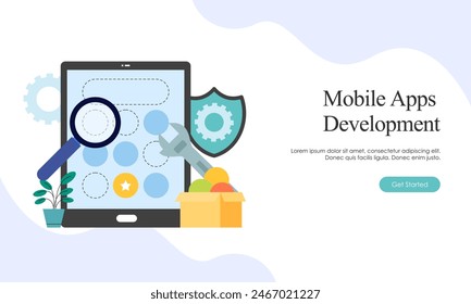 Landing page template for mobile app development