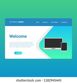 Landing Page Template for Mobile and Desktop Company