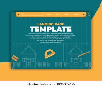 Landing page template modern design building