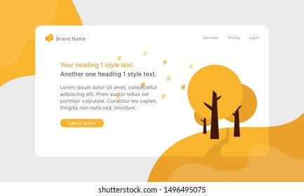 Landing page template. Modern flat design concept of web page design for website and mobile website or apps. Easy to edit and customize. Autumn colors Vector illustration