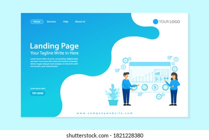Plantilla de la página de aterrizaje con el concepto de imagen de personas planas modernas del diseño de páginas web para sitio web y sitio web móvil