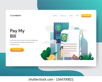 Landing page template of Money Statement Or Bill Concept. Gradient Color design concept of web page design for website and mobile website.Vector illustration