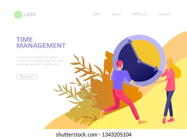 Landing page template, office concept business people for project management, business, workflow and consulting. Modern vector illustration flat concepts character for website and mobile website