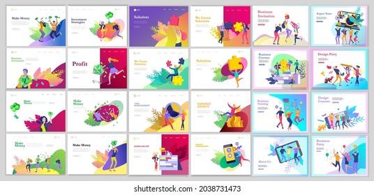 Landing page template, office concept business people for project management, business, workflow and consulting. Modern vector illustration