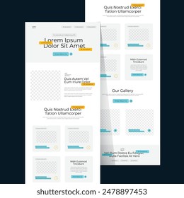 Landing page template. One-page website design template for business. website wireframe. Flat modern responsive design template