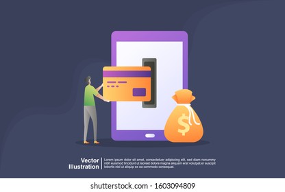 Landing page template of online banking modern flat design concept. Learning and people concept. Conceptual flat vector illustration for web page, website and mobile website.