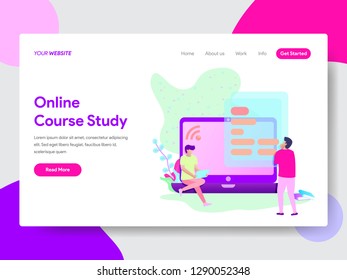 Landing page template of Online Course Student Illustration Concept. Modern flat design concept of web page design for website and mobile website.Vector illustration