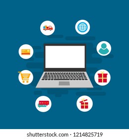 Landing page template of Online Shopping. Modern flat design concept of web page design for website and mobile website. Easy to edit and customize. Vector illustration