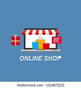 Landing page template of Online Shopping. Modern flat design concept of web page design for website and mobile website. Easy to edit and customize. Vector illustration