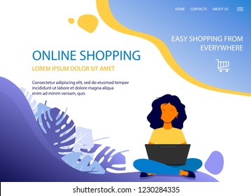 Landing page template of Online Shopping. Modern flat design concept of web page design for website and mobile website. Vector illustration