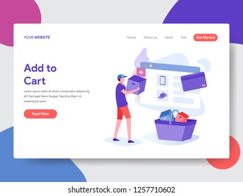 Landing page template of Online Shopping. Modern flat design concept of web page design for website and mobile website.Vector illustration