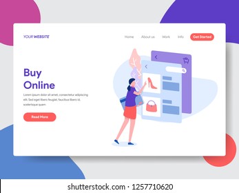 Landing Page Template Online Shopping Modern Stock Vector (Royalty Free ...