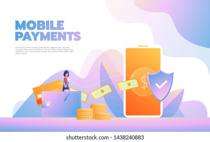 Landing page template of Online Shopping. Modern flat design concept of web page design for website and mobile website. Vector illustration