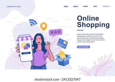 Landing page template of Online Shopping.