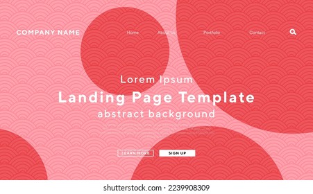 landing page template with oriental wave asian culture heritage site theme background for website UI , Annual reports, flyer, poster, cover friendly use vectorEPS.