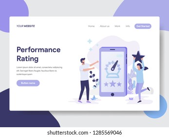 Landing page template of Performance Rating Illustration Concept. Modern flat design concept of web page design for website and mobile website.Vector illustration