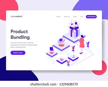 Landing page template of Product Bundling Illustration Concept. Isometric flat design concept of web page design for website and mobile website.Vector illustration