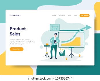 Landing page template of Product Sales Illustration Concept. Modern flat design concept of web page design for website and mobile website.Vector illustration