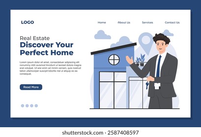 landing page template real estate concept house for rent property booking and homes for sale