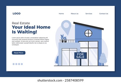 landing page template real estate concept house for rent property booking and homes for sale