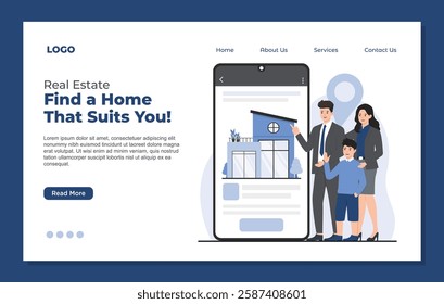 landing page template real estate concept house for rent property booking and homes for sale