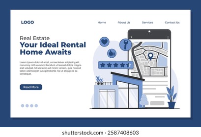 landing page template real estate concept house for rent property booking and homes for sale