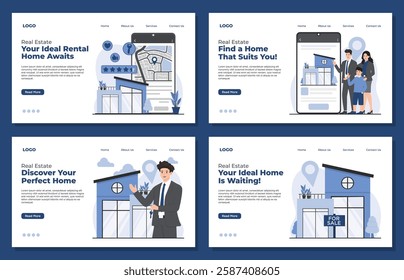 landing page template real estate concept house for rent property booking and homes for sale