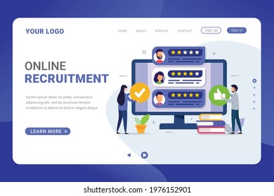 Landing page template recruitment process to choosing best candidate for job