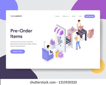 Landing page template of Refurbished Product Illustration Concept. Isometric flat design concept of web page design for website and mobile website.Vector illustration