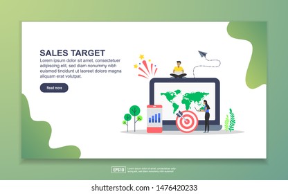 Landing page template of sales target. Modern flat design concept of web page design for website and mobile website. Easy to edit and customize.