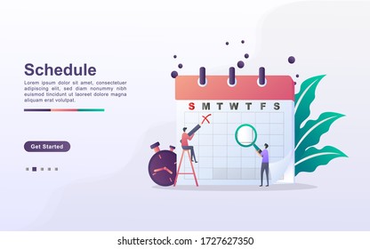 Landing page template of schedule in gradient effect style