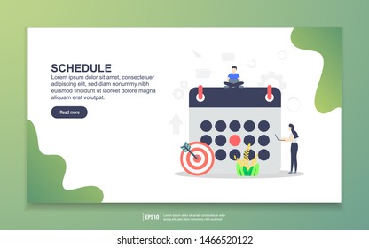 Landing page template of schedule. Modern flat design concept of web page design for website and mobile website. Easy to edit and customize