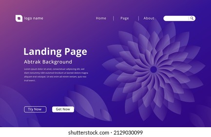 Landing page template set up for marketing. Modern web page design concept layout for website Vector illustration. Brochure cover, banner, slideshow, web design, blue background