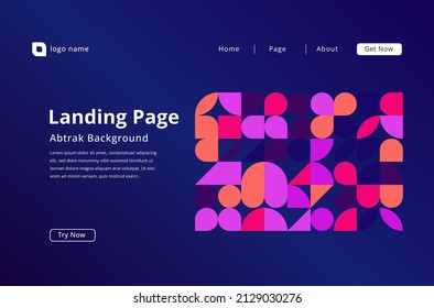 Landing page template set up for marketing. Modern web page design concept layout for website Vector illustration. Brochure cover, banner, slideshow, web design, blue background