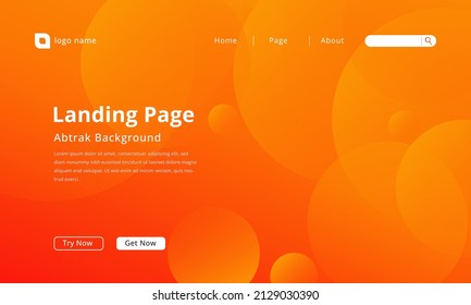 Landing page template set up for marketing. Modern web page design concept layout for website Vector illustration. Brochure cover, banner, slideshow, web design, orange background