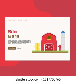 Landing page template of Silo Barn. Modern flat design concept of web page design for website and mobile website. Easy to edit and customize. Vector Illustration