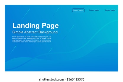 Landing page template Simple abstract blue ocean background Simple elegant and valuable