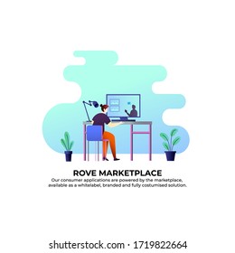 Landing page template of Social media marketing. flat design concept  for website and mobile website. Easy to edit and customize. Vector illustration