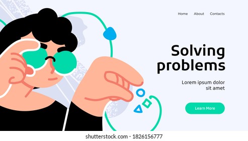 Landing page template of Social media marketing. Modern flat design concept of web page design for website and mobile website. Easy to edit and customize. Vector illustration