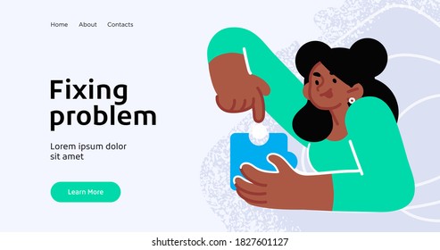 Landing page template of Social media marketing. Modern flat design concept of web page design for website and mobile website. Easy to edit and customize. Vector illustration