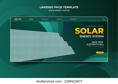 Landing page template solar panel energy system