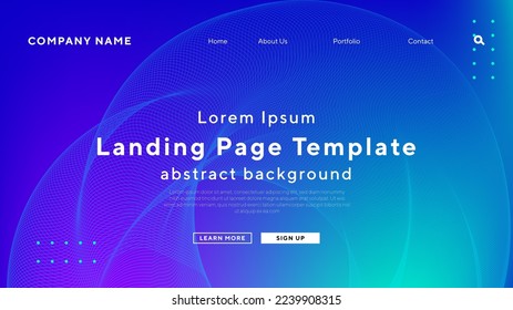 plantilla de página de aterrizaje esfera o tecnología de cinta de listado fondo de tema científico para la interfaz de usuario del sitio web , Informes anuales, volante, afiche, portada de uso amigable vectorEPS.