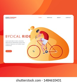 Landing page template of Sport. Modern flat design concept of web page design for website and mobile website. Easy to edit and customize. Vector illustration - Vector 