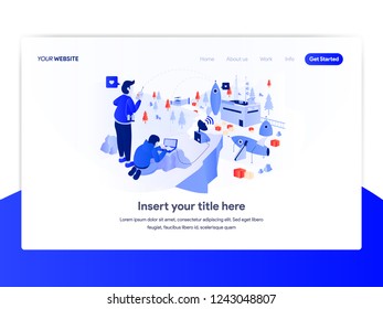 Landing page template of Startup Business Concept. Modern flat design concept of web page design for website and mobile website.Vector illustration