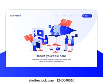 Landing page template of Startup Business Concept. Modern flat design concept of web page design for website and mobile website.Vector illustration