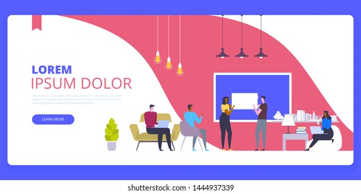 Landing page template of Startup Business Concept. Modern flat design concept of web page design for website and mobile website.Vector illustration